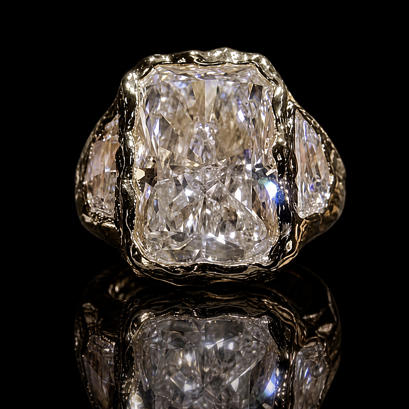 Champagne Emerald-Cut Solitaire
