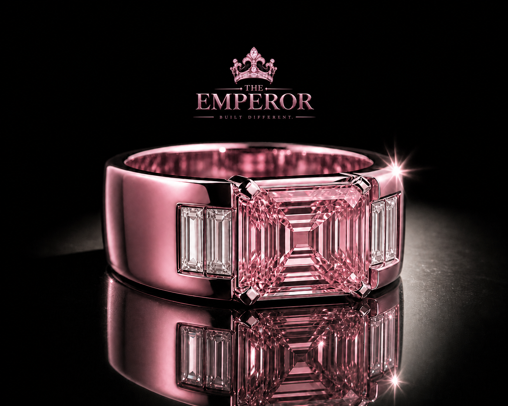 Rose Gold Pink Emerald